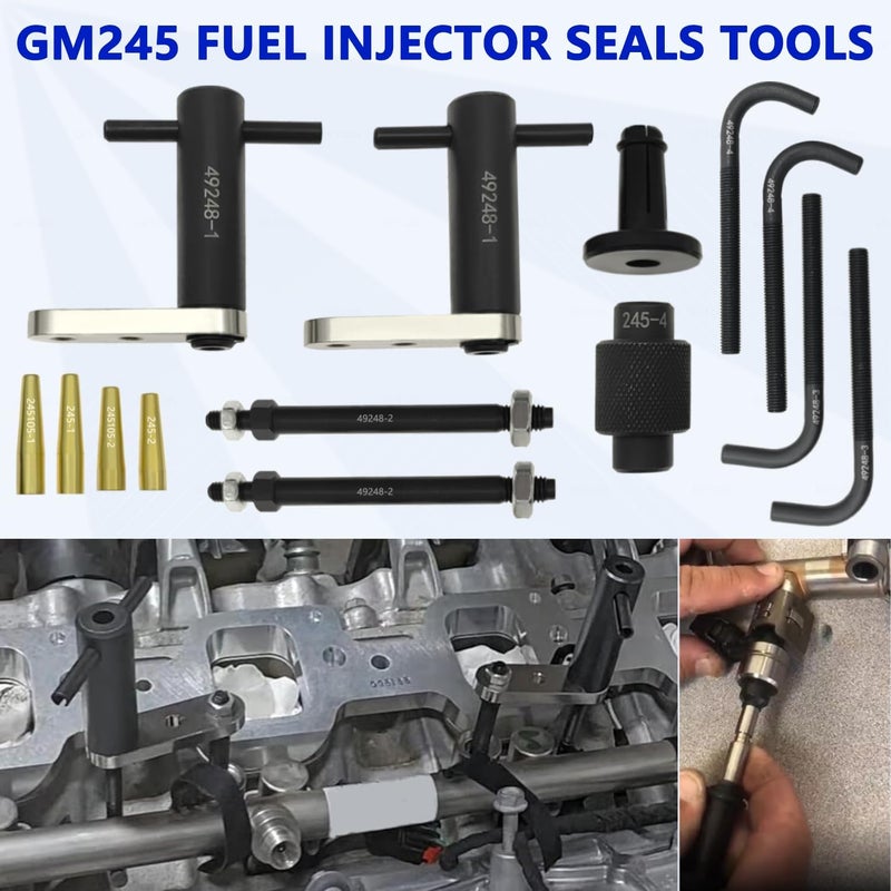 ZKTOOL GM245 Fuel Injector Rail Assembly Remover Tool Fuel Injector Seals Install Replace Tools Set Compatible with Cadillac Saturn Pontiac Chevrolet Subaru 6706 EN-49248 EN-49245 EN-51105 18683AA000 - Image 2